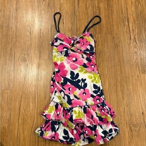 Hollister Pink and Green Floral Dress